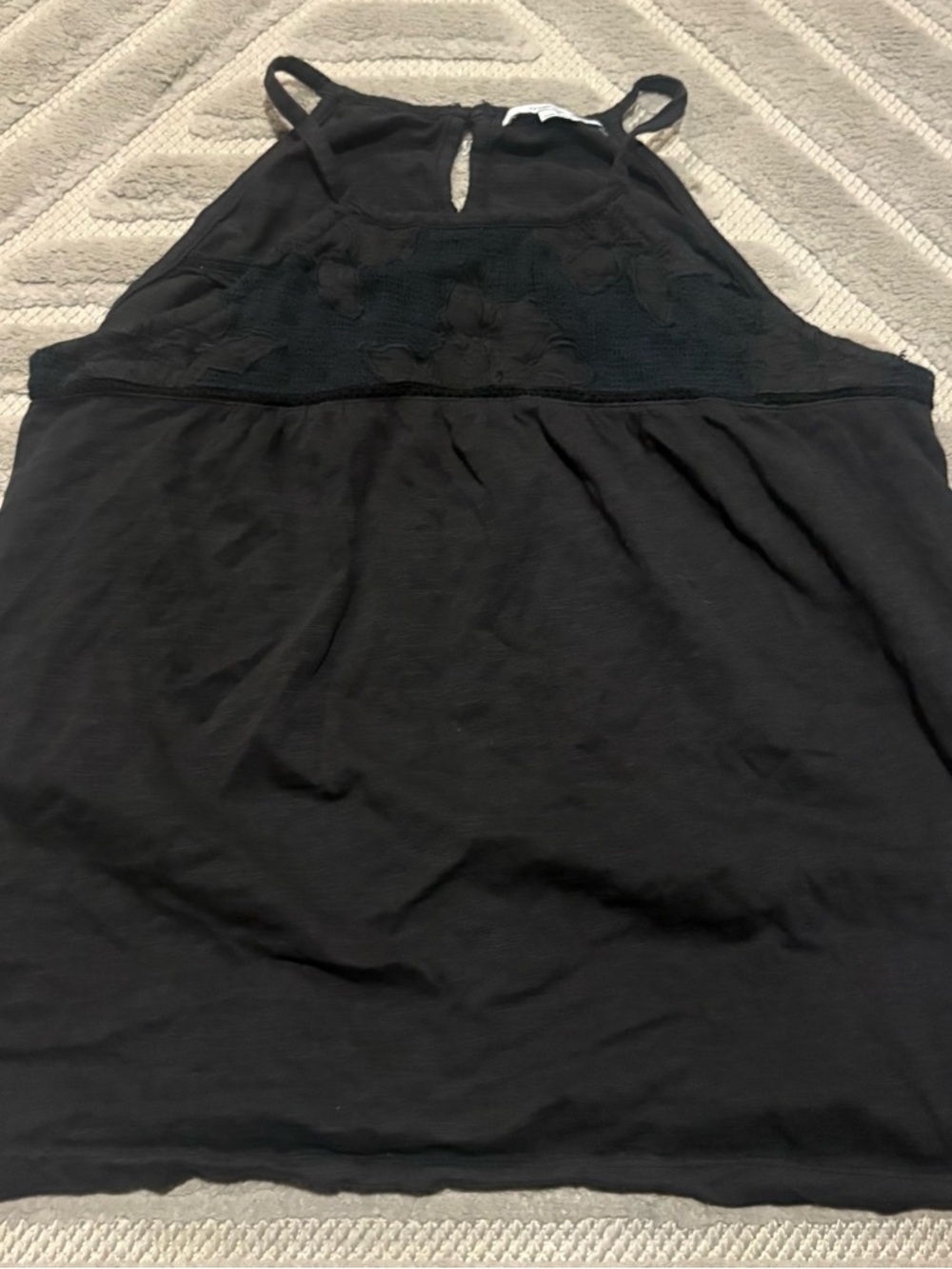 O'Neill Black Lace Yoke Camisole Tank